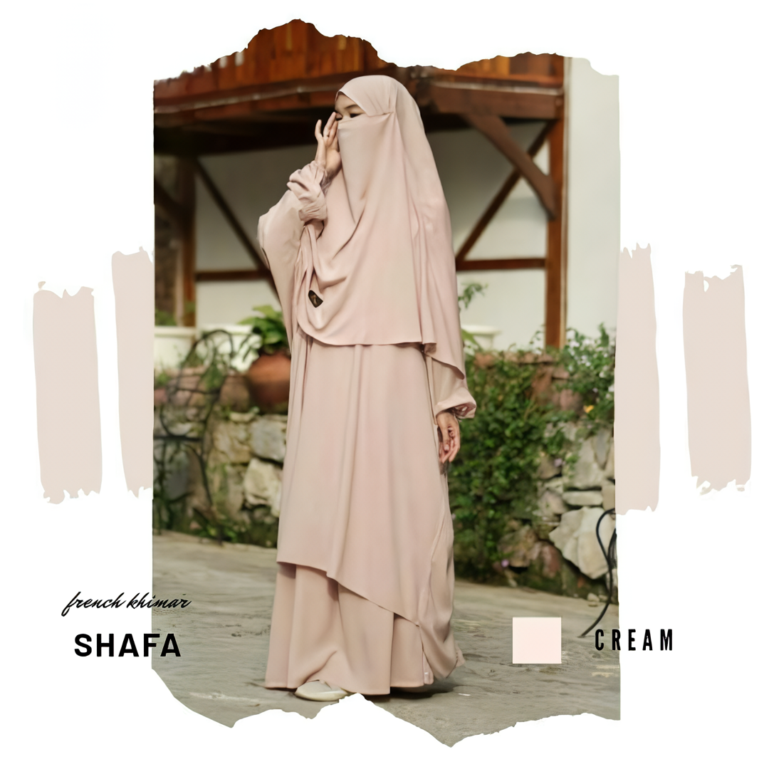 Alesyari Shop I Shafa Tunic with French Khimar, Long Skirt, Transformer Hijab, Instant Jilbab, and Optional Half Niqab Veil