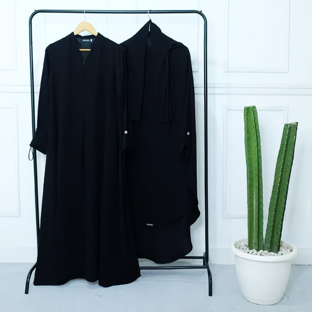 Alesyari Shop I Black Abaya for Ramadan and Eid Fitr: "Daysea" Series with Modest Design