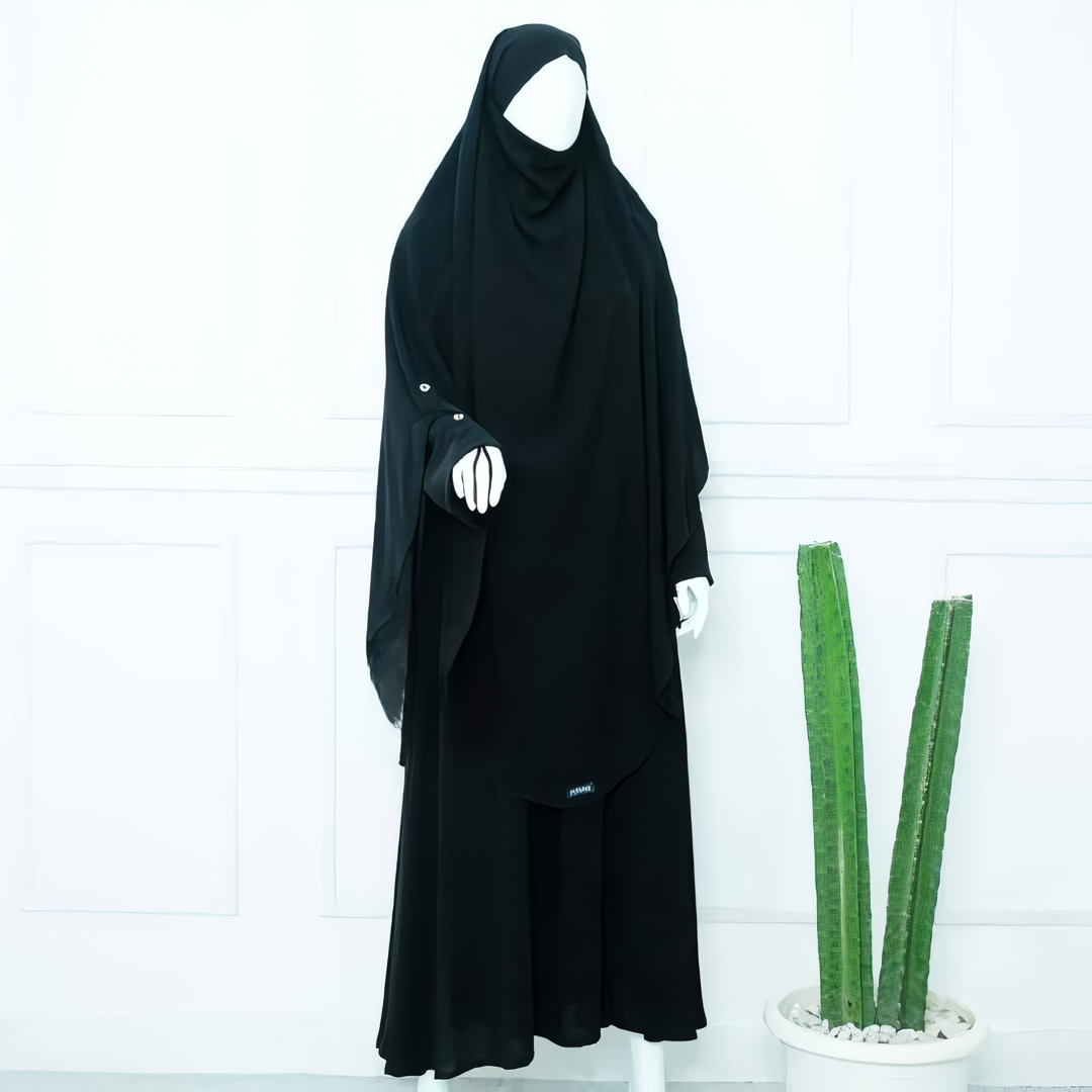 Alesyari Shop I Black Abaya for Ramadan and Eid Fitr: "Daysea" Series with Modest Design