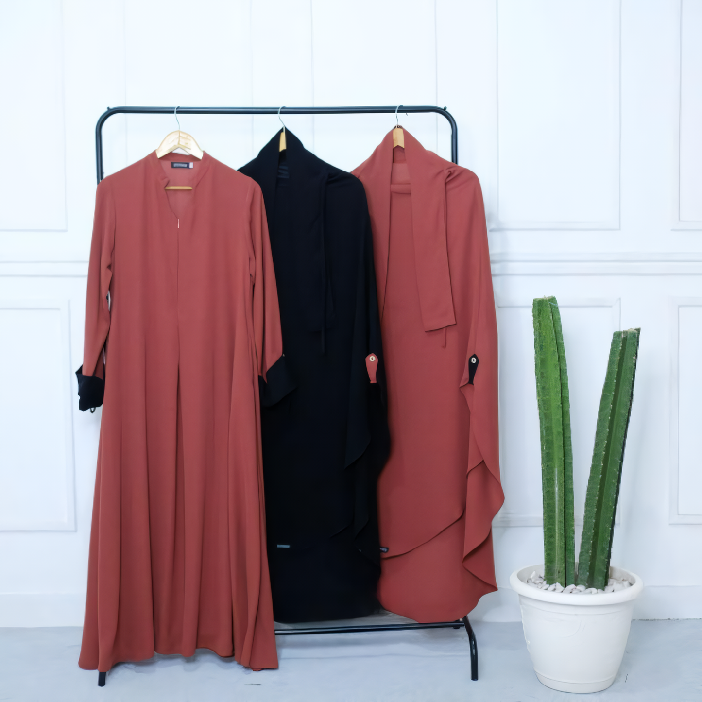 Alesyari Shop I Dark Olive Abaya Set: Perfect for Ramadan and Eid Fitr, Modest Design with Premium French Khimar