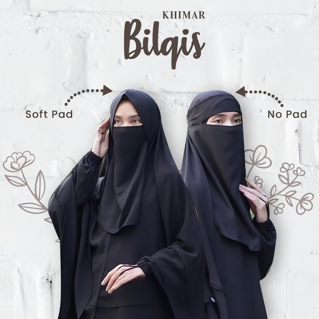 Alesyari Shop I Jet Black - Bilqis Anti-UVA Abaya Set with Niqab, Premium Quality, Custom Sizes Available