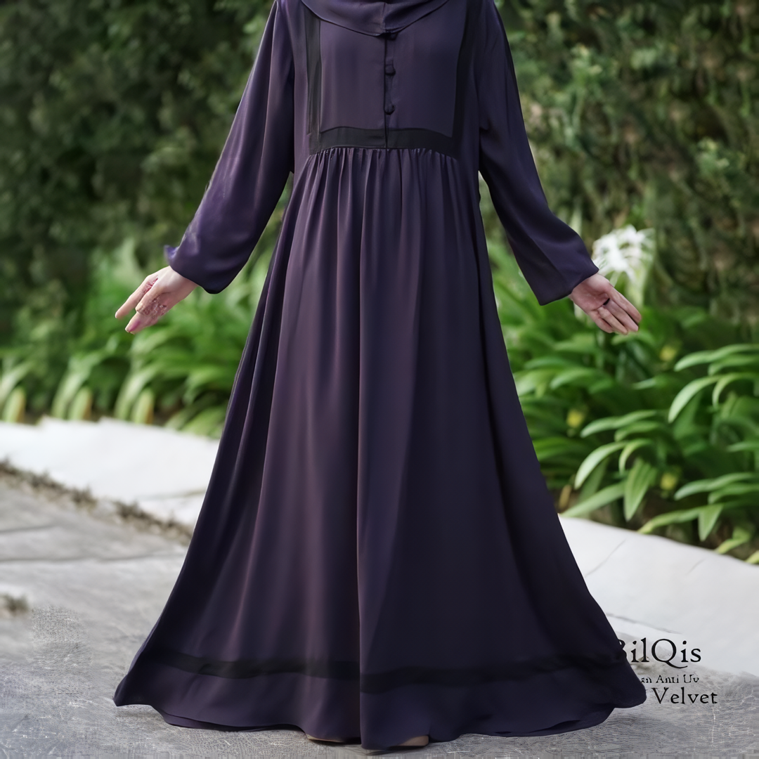 Alesyari Shop I Jet Black - Bilqis Anti-UVA Abaya Set with Niqab, Premium Quality, Custom Sizes Available