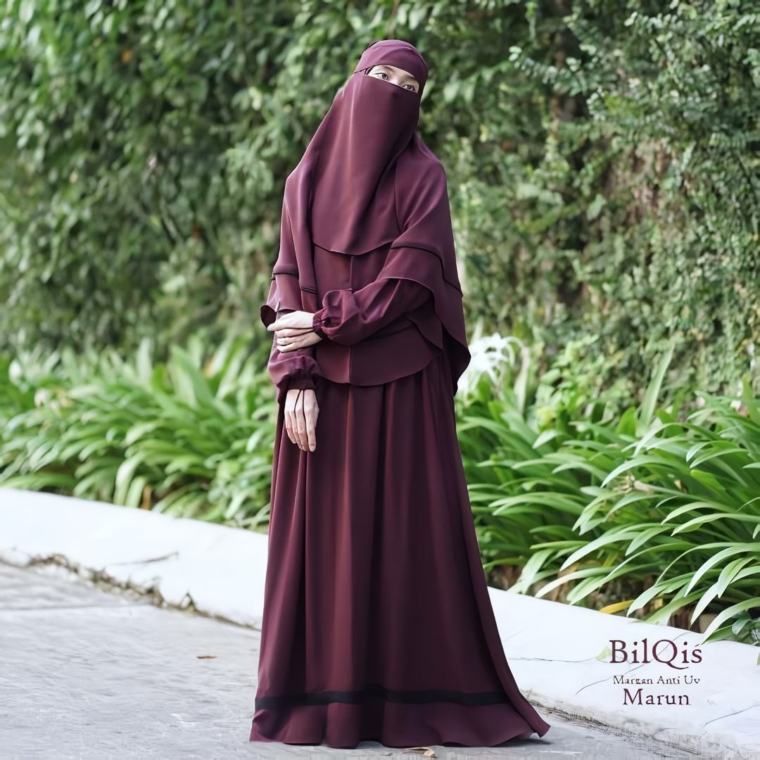 Alesyari Shop I Chocolate - Bilqis Anti-UVA Abaya Set with Niqab, Premium Quality, Custom Sizes Available