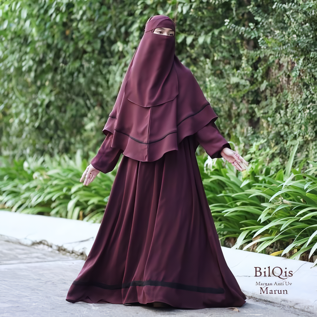 Alesyari Shop I Chocolate - Bilqis Anti-UVA Abaya Set with Niqab, Premium Quality, Custom Sizes Available