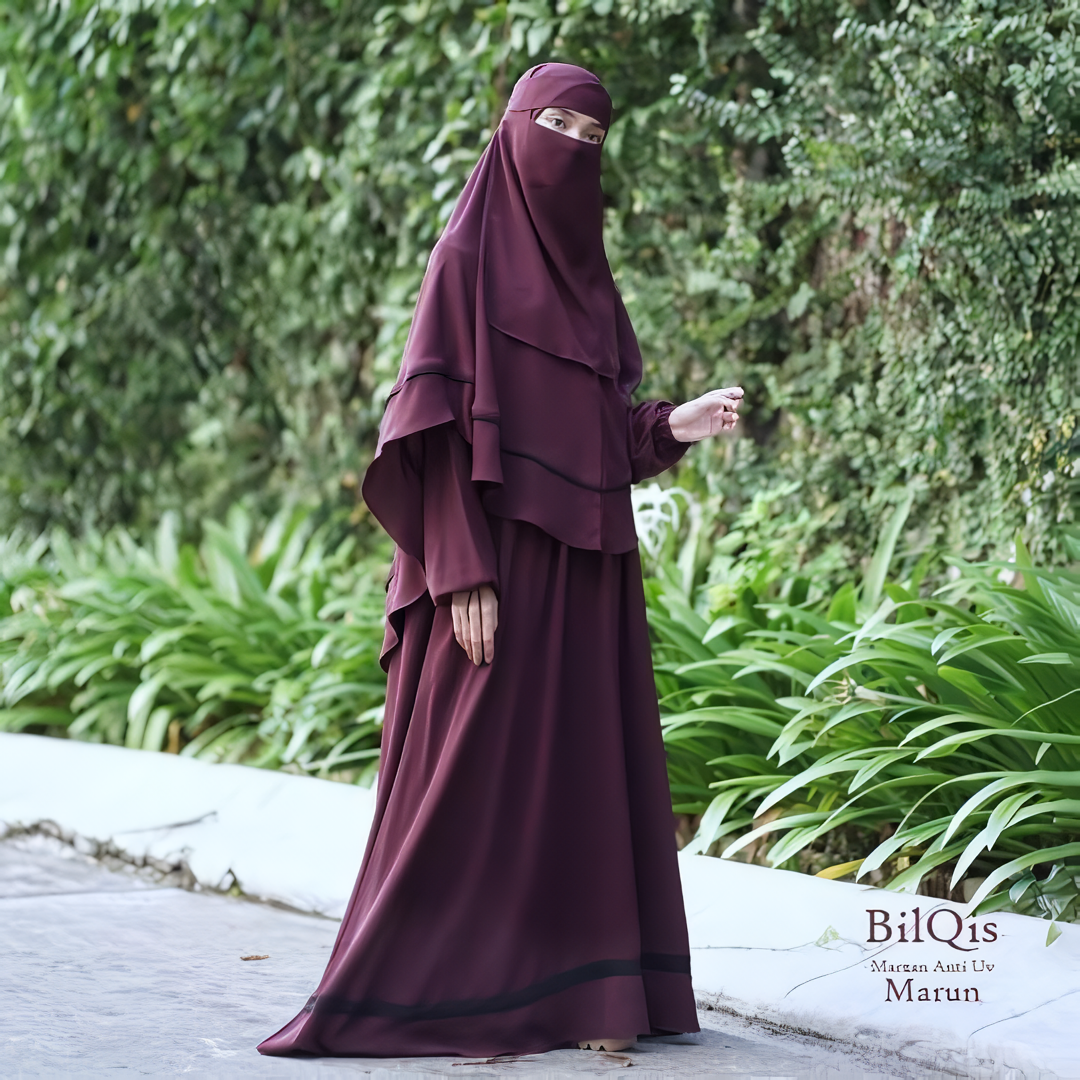 Alesyari Shop I Chocolate - Bilqis Anti-UVA Abaya Set with Niqab, Premium Quality, Custom Sizes Available