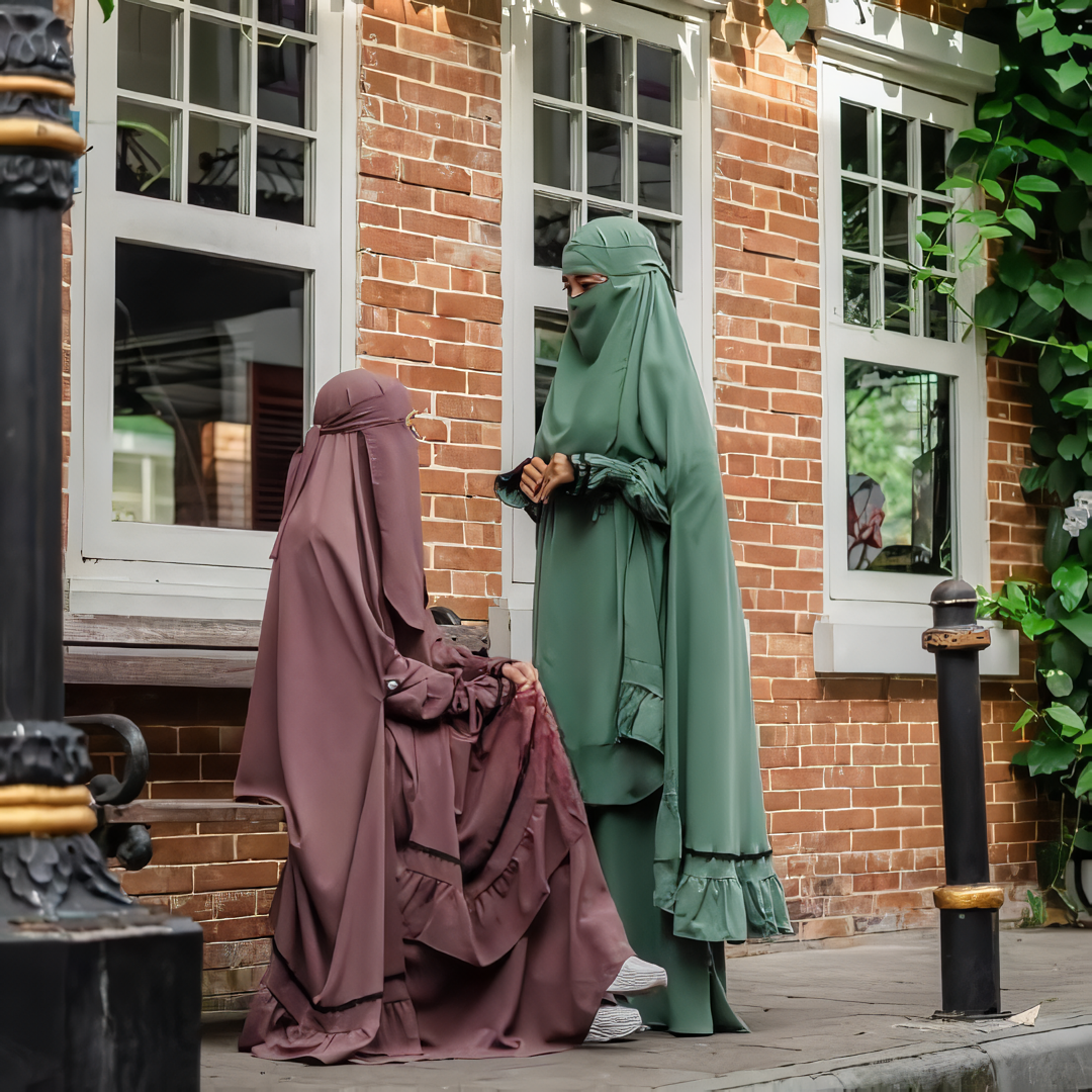 Alesyari Shop I Deco Rose Abayas, Elegant Eid Collection Modesty-Transforming Khimars, and Handsplit Niqab Veils Eid al Fitr Series