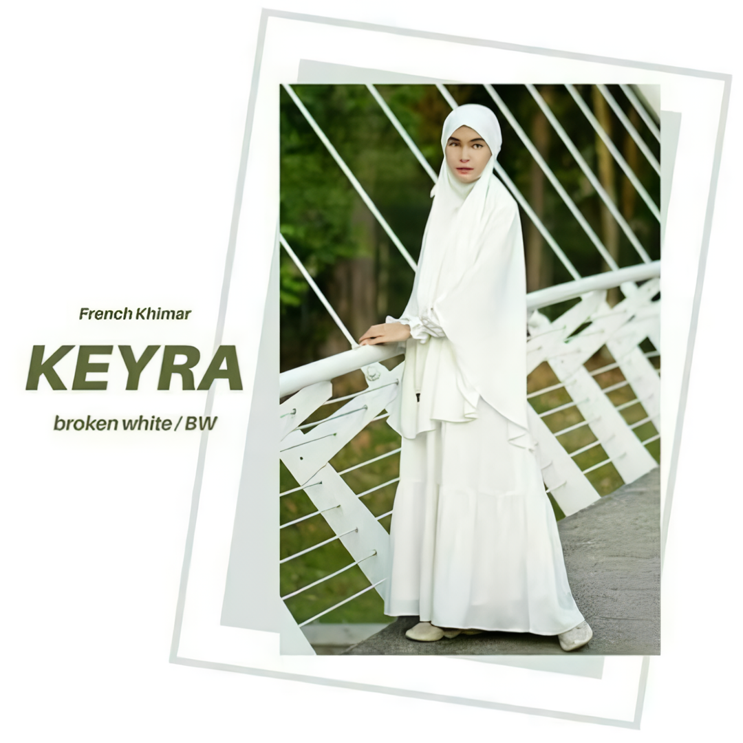 Alesyari Shop I Keyra Transformer: Premium Woolpeach French Khimar Abaya with Half Niqab – Simple & Elegant Muslimah Dress