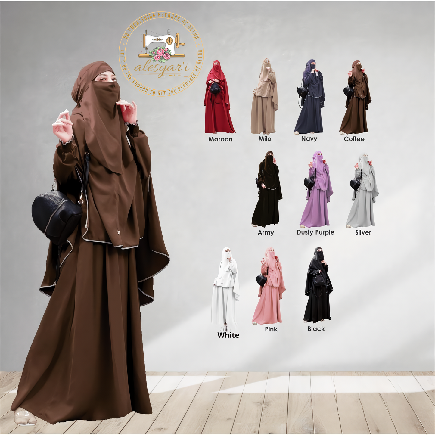 Alesyari Shop I Experience Everyday Elegance A Luxurious and Comfortable Syari Abaya Set