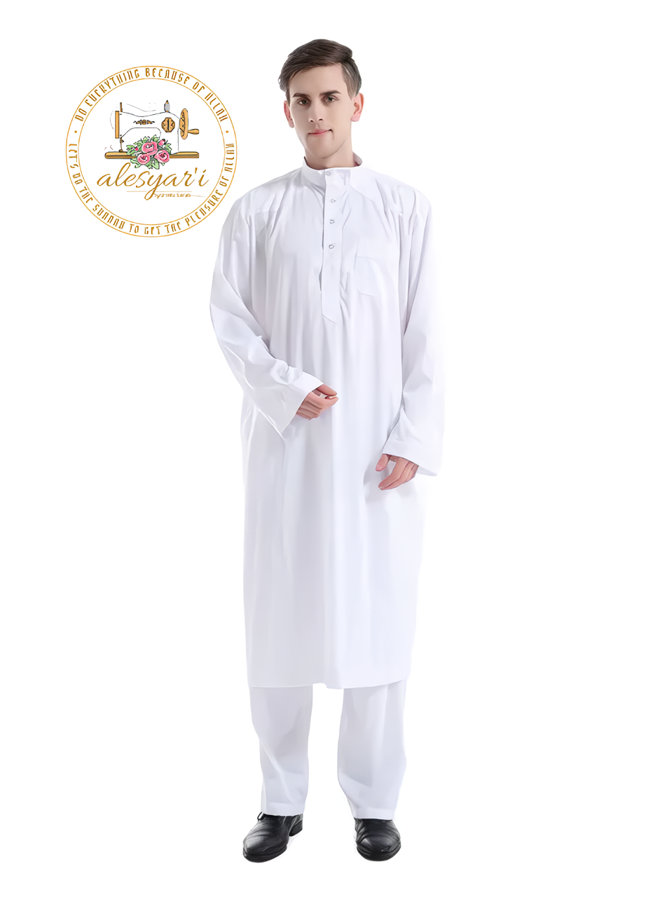 Alesyari Shop I Inspired Jubba Thobe and Abaya Set from Saudi Arabia, Dubai Kaftan, Perfect Eid Mubarak Ensemble