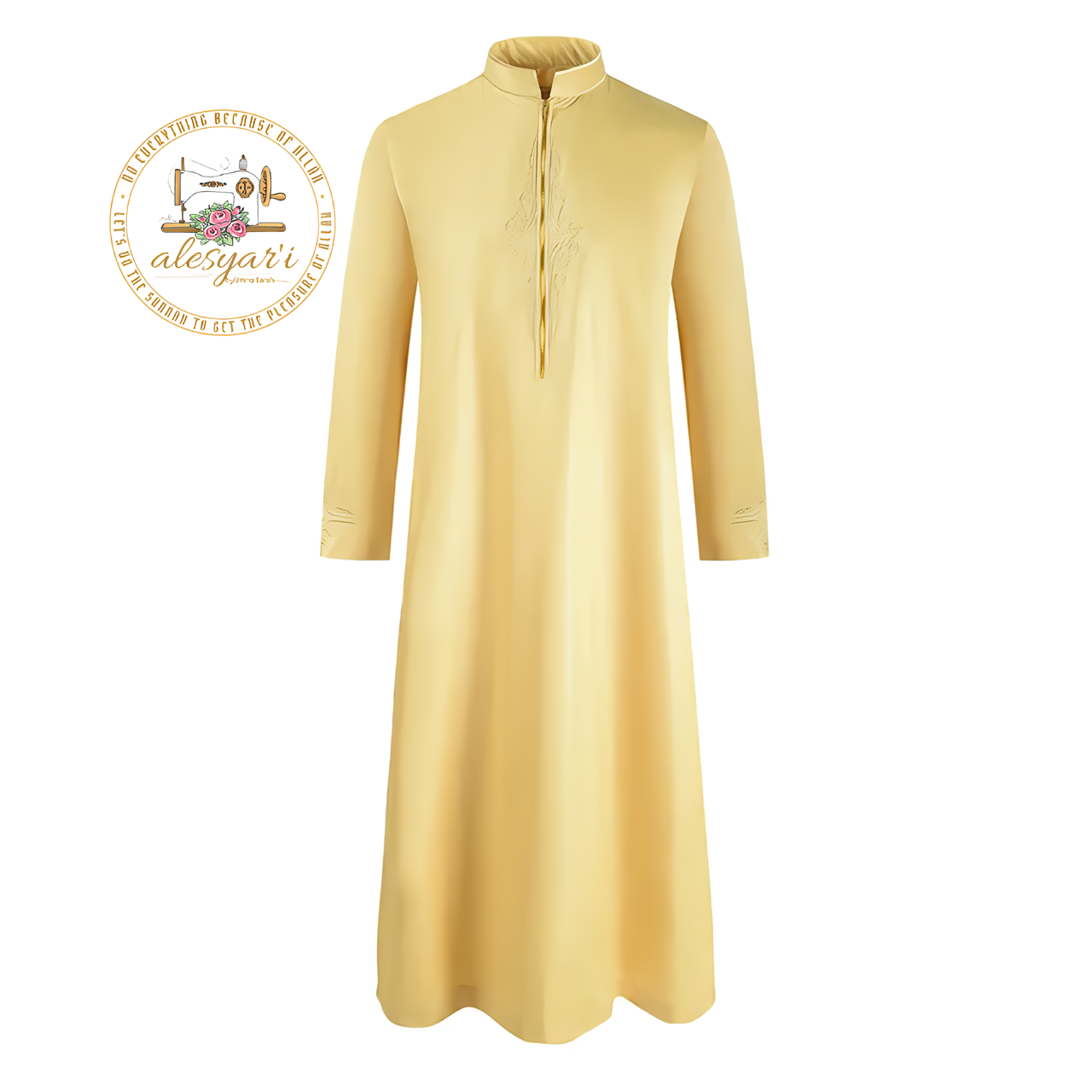 Alesyari Shop I Men's Loose-Fit Islamic Robes with Length Sleeves Elevate Your Wardrobe with Stylish Kaftans and Thobes